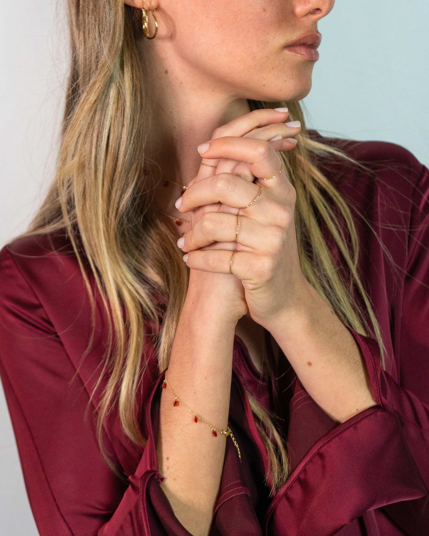 Bracelet with red hearts