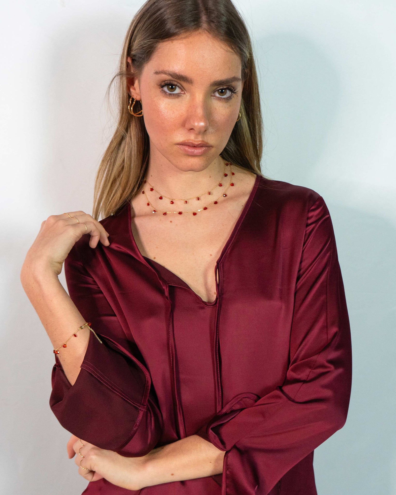 Choker with red hearts