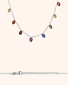 Necklace with multicolored navette