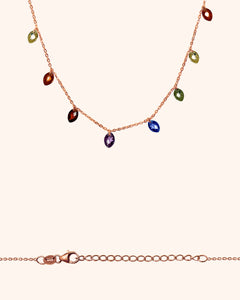 Necklace with multicolored navette