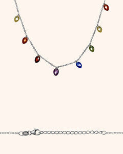 Necklace with multicolored navette