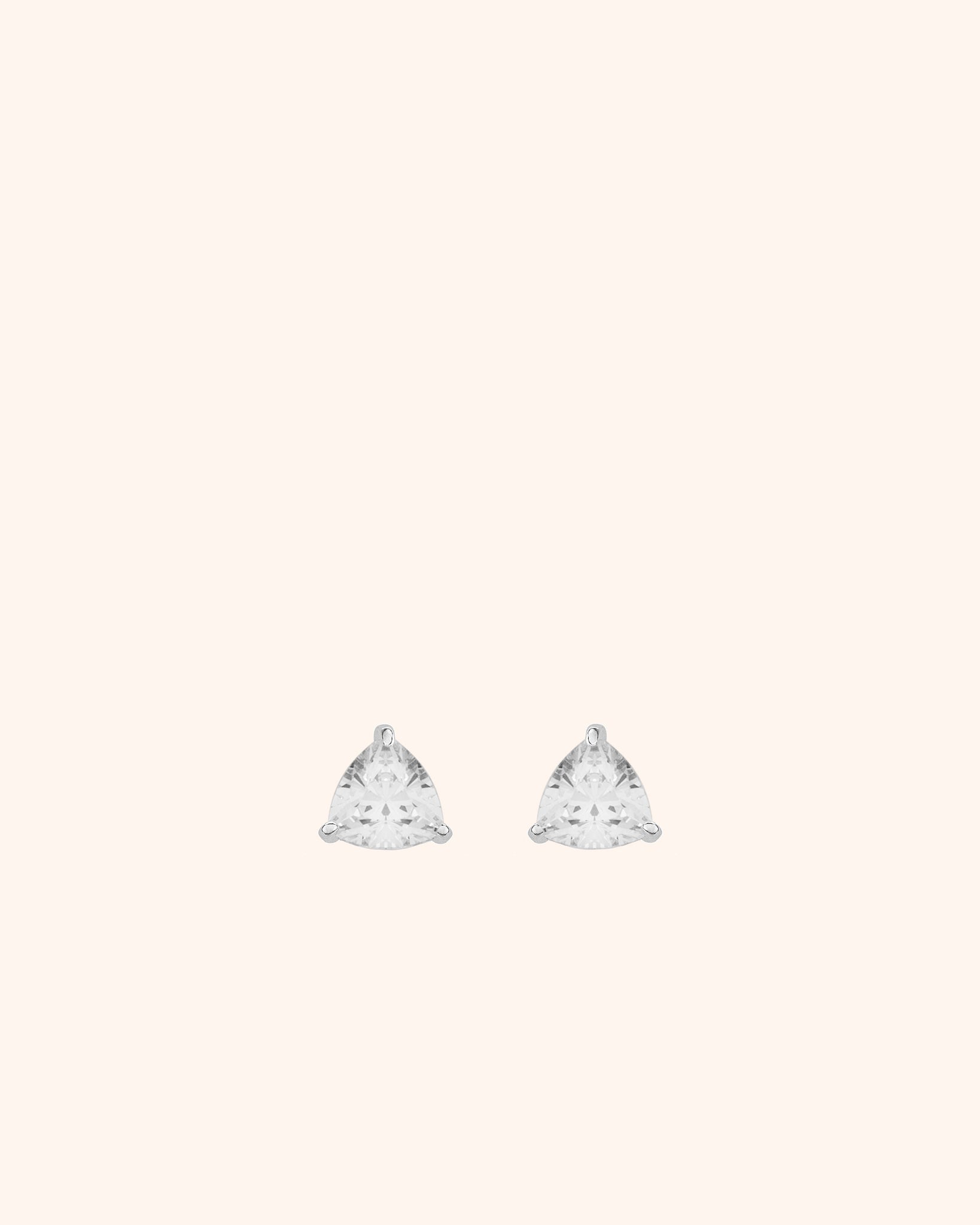 Trillion cubic zirconia stud earrings