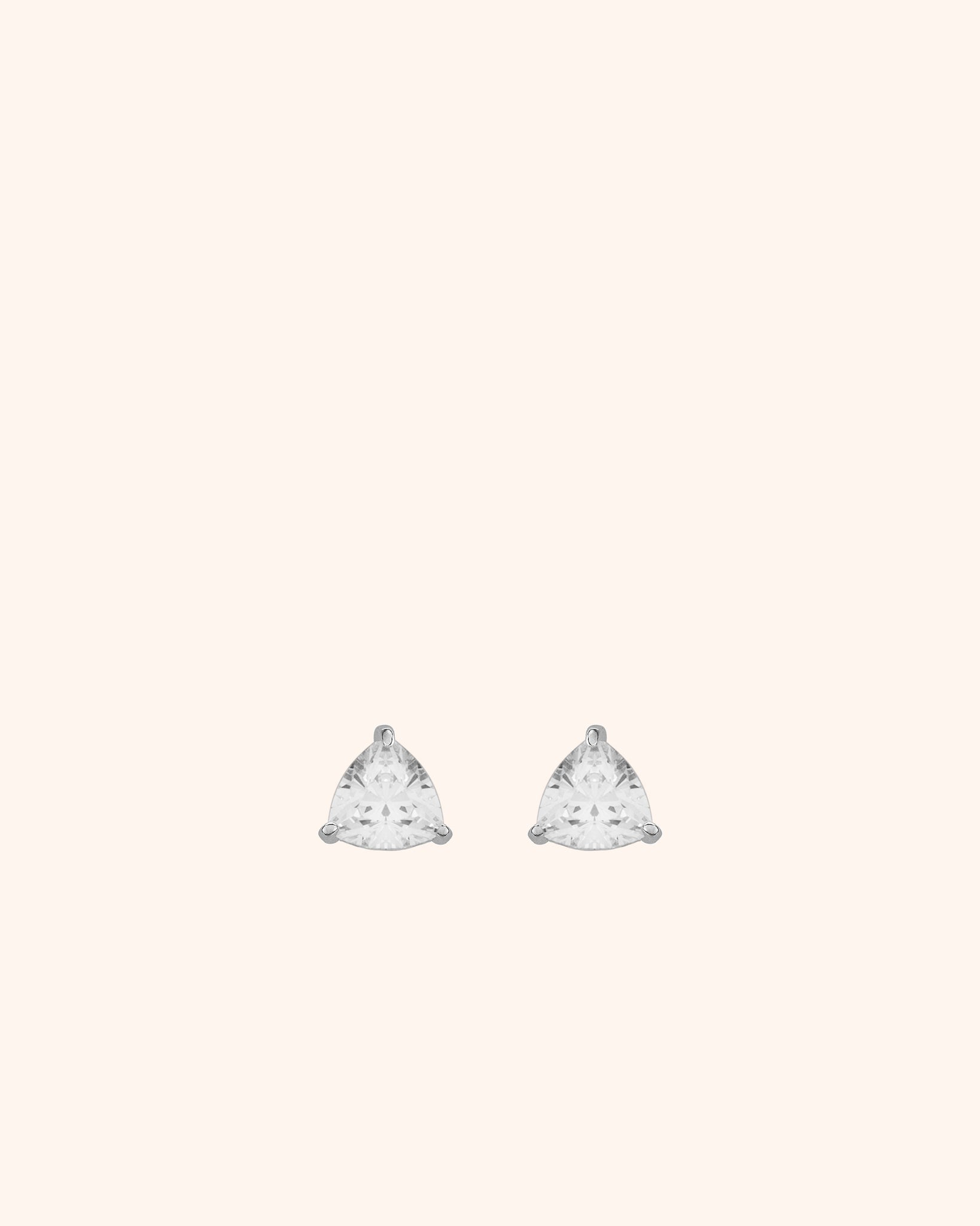 Trillion cubic zirconia stud earrings