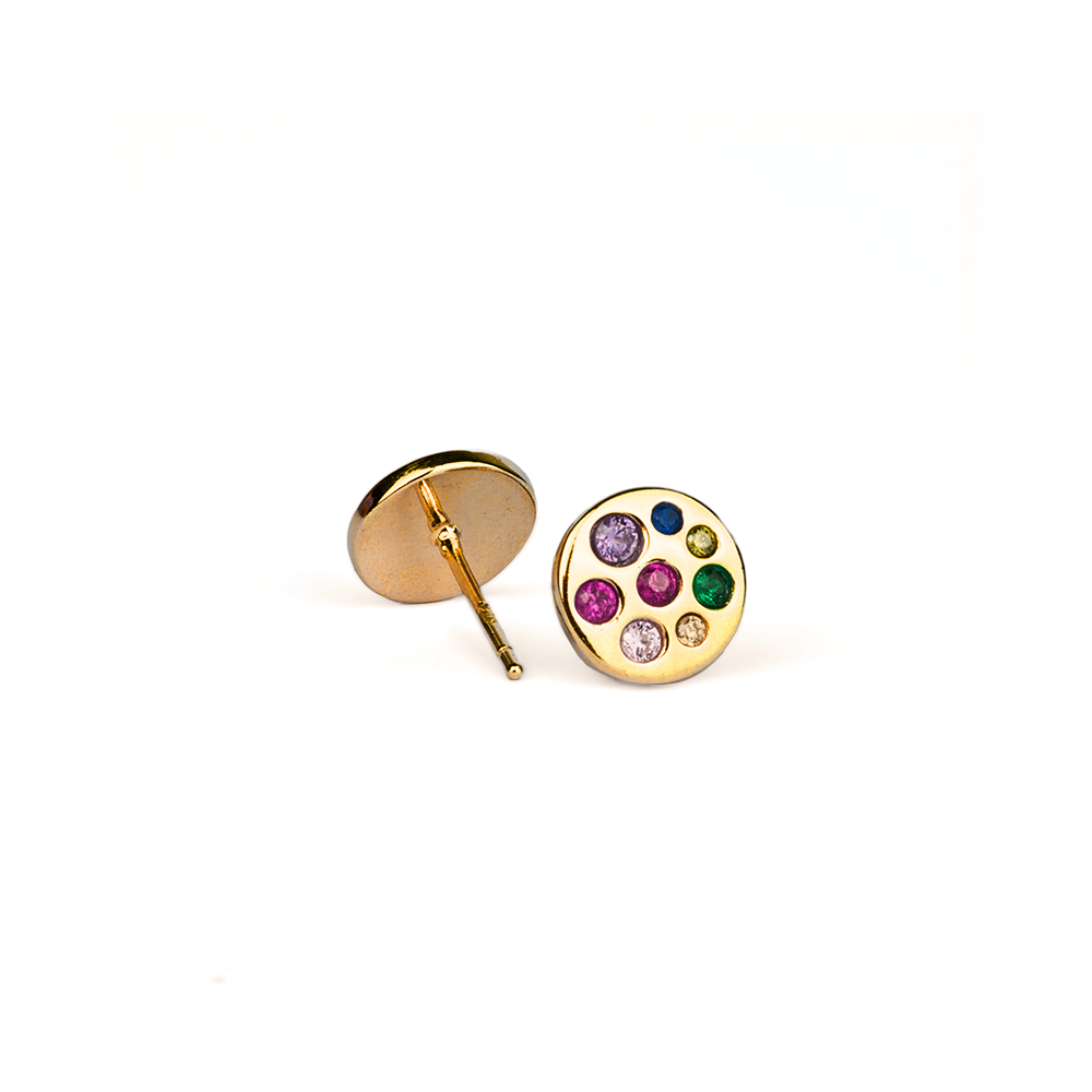 Multicolor round earrings